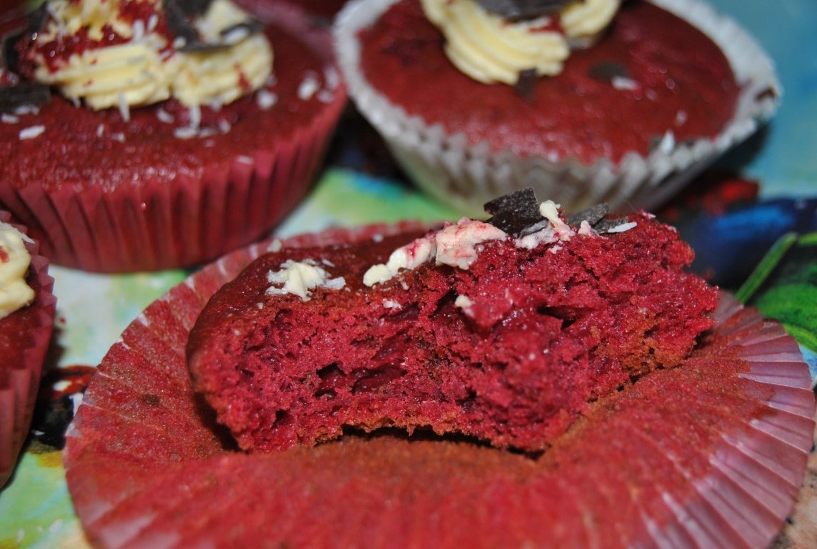 Cupcakes veludo vermelho de Natal