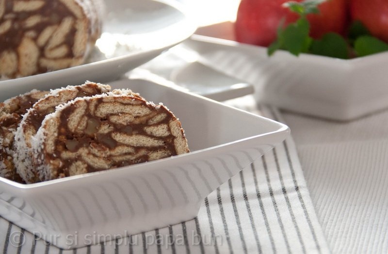 Salam de biscuiţi reţetă cu nucă