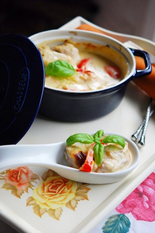 Piept de pui cu crema cheddar