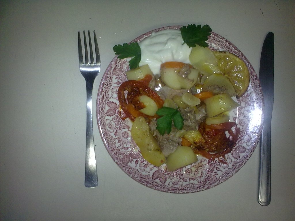 Ceafa de Porc la Tava cu Legume