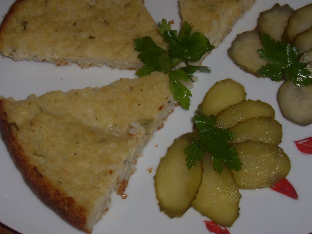 Piept de pui cu orez si cartofi la cuptor