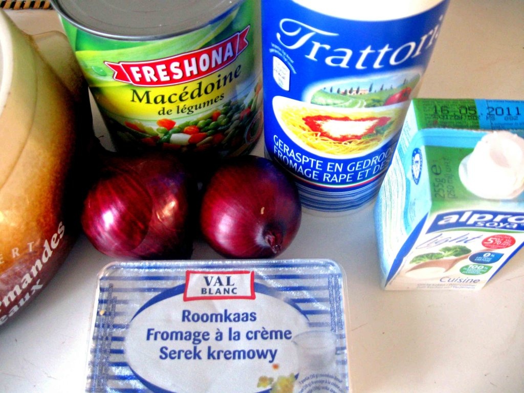 "Musaca"  dietetica de mazare si fasole cu somon