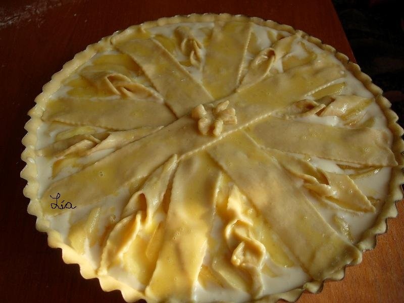 Prajitura americana cu branza dulce si mere