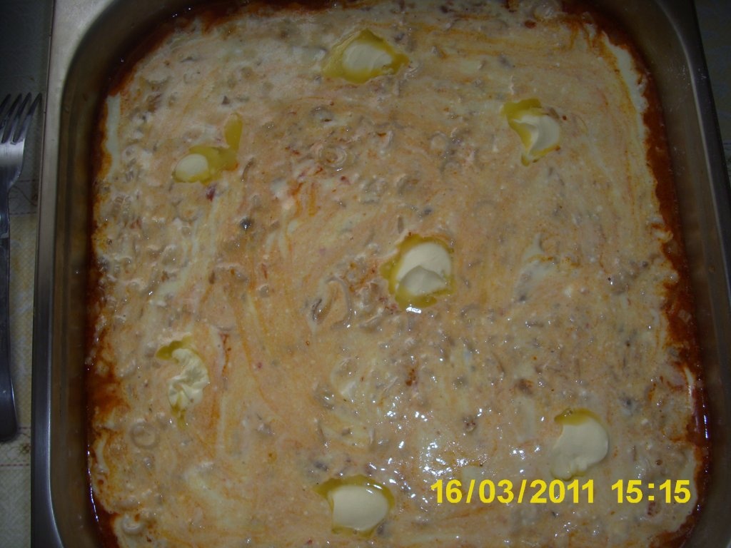 Budinca de paste cu carne de vita