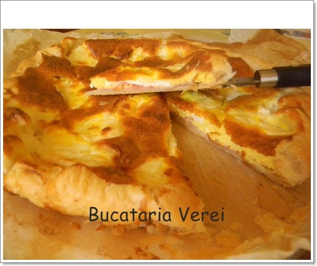 Tarta sarata cu branza si prosciutto