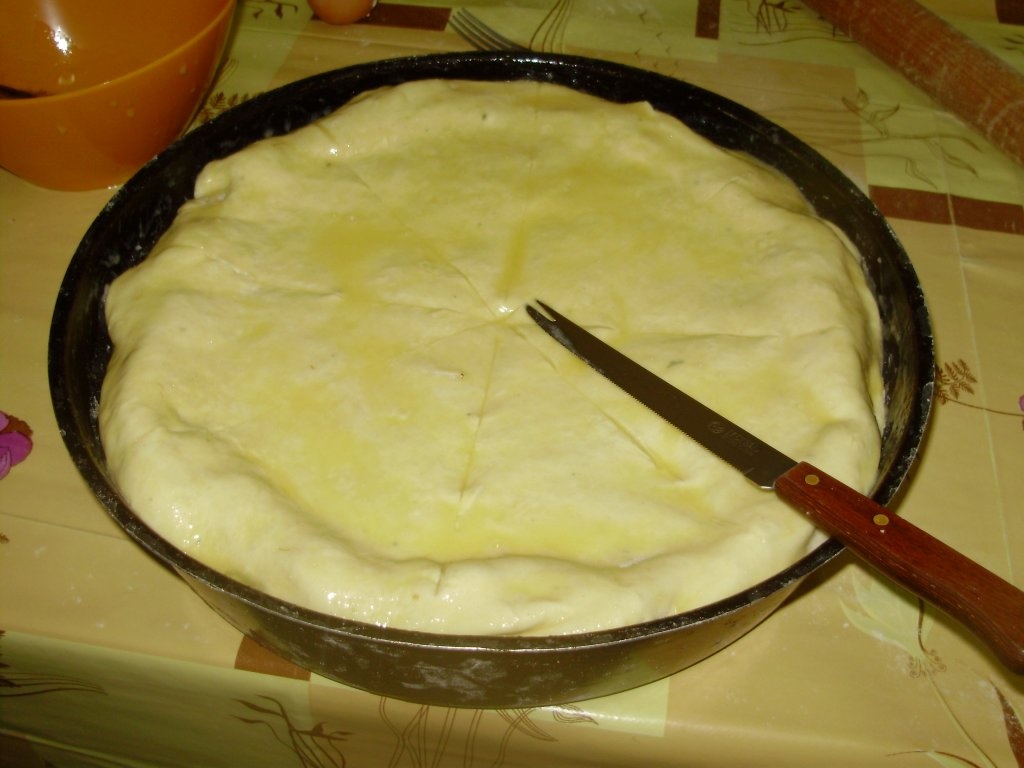 Placinta cu spanac, branza feta si orez