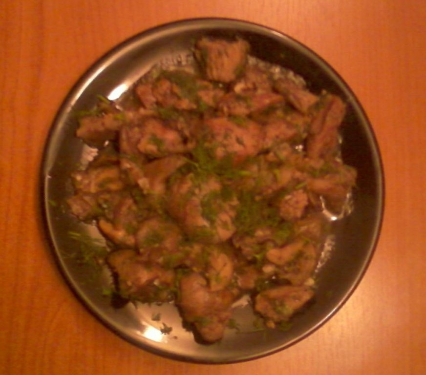 Ficatei de pui inabusiti (cu ciuperci)