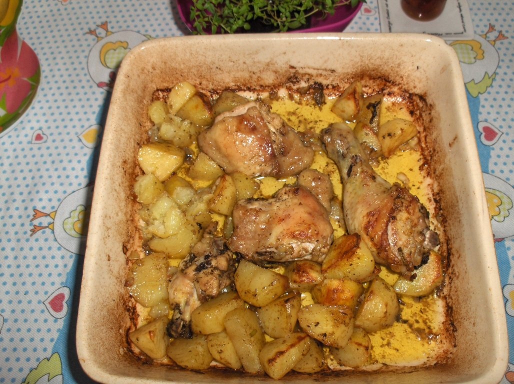 Pulpe cu usturoi si ierburi aromatice la cuptor