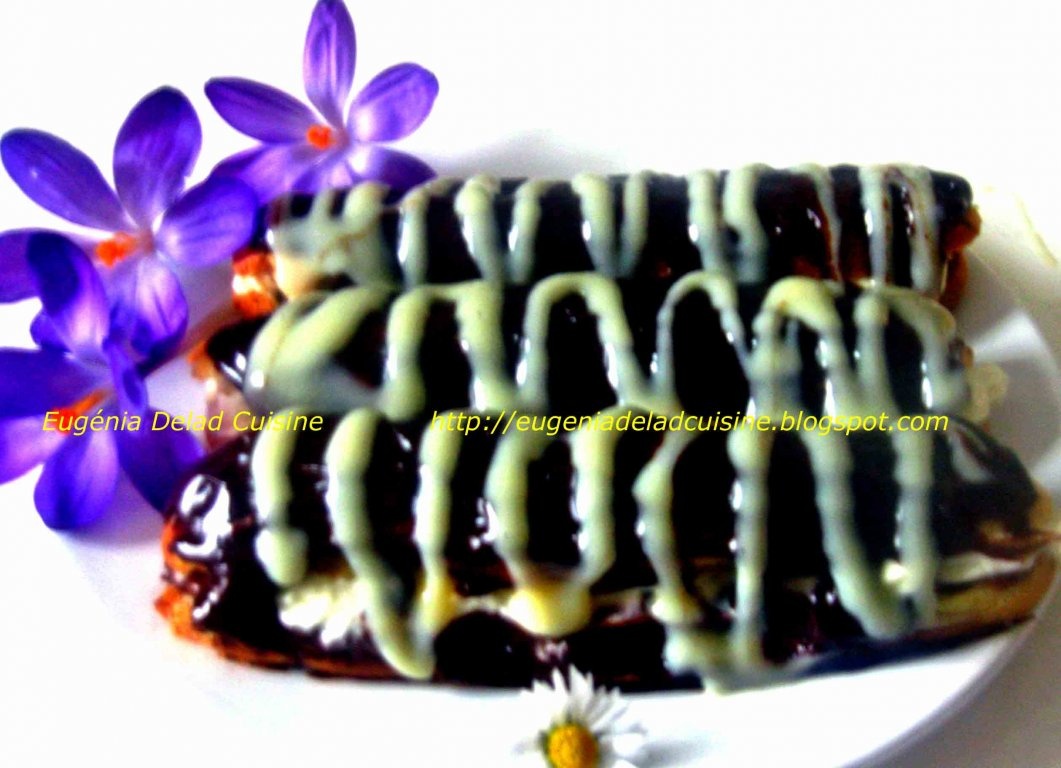 Eclere cu crema ganache si frisca