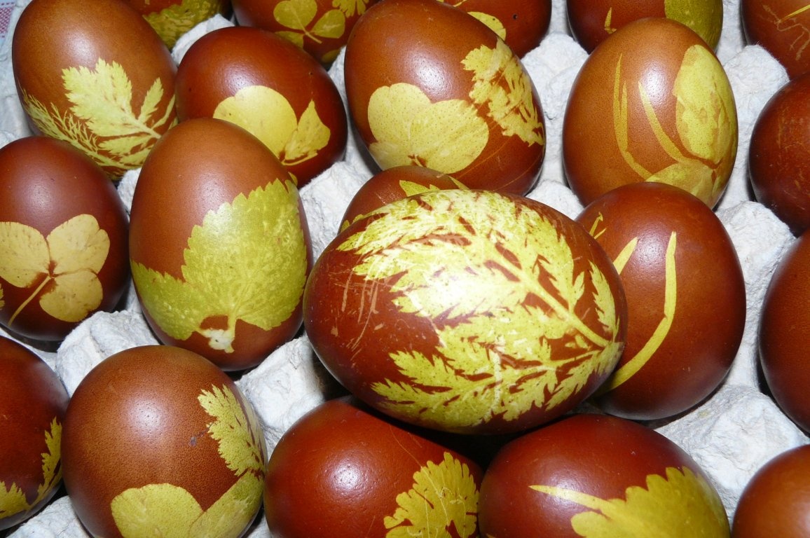Ouă vopsite cu coji de ceapă