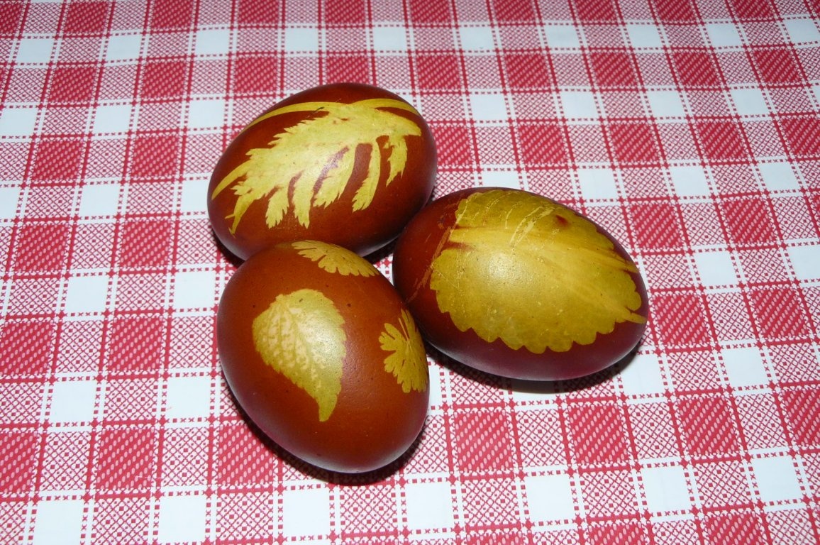 Ouă vopsite cu coji de ceapă