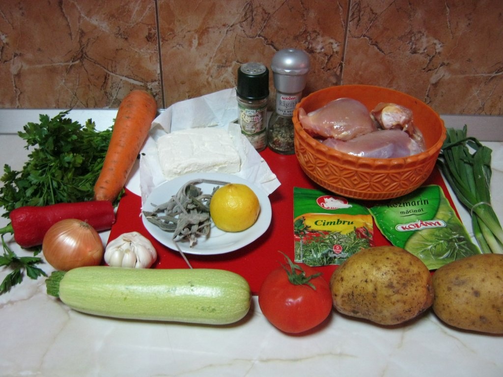Pulpe coapte in unt aromatizat cu legume la cuptor