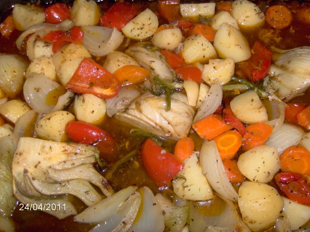 Pui cu legume la cuptor