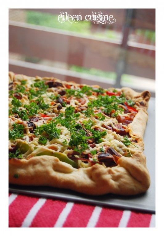 Tarta cu chorizo si ardei gras