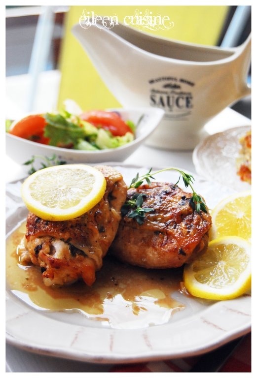 Pulpe de pui in unt cu sos de lamaie