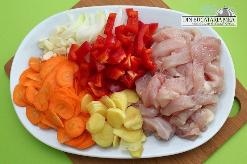 Pui cu ghimbir si busuioc