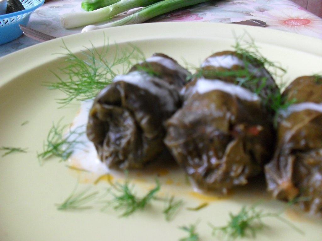 Sarmalute invelite in frunze de loboda rosie