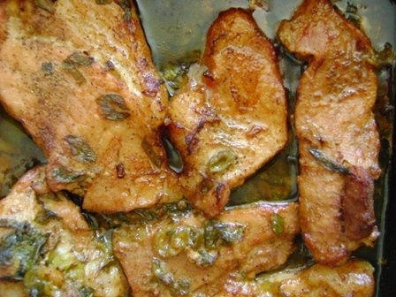 Friptura de porc cu verdeturi la cuptor