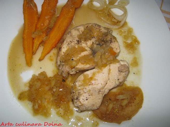 Pui în sos de cidru (reteta Turul Frantei Eurosport 2011)