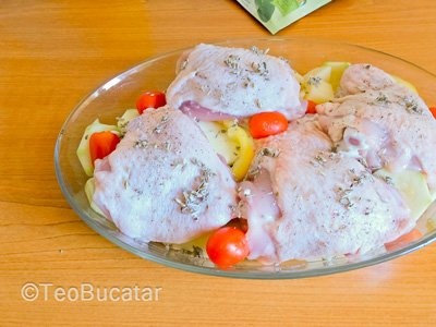 Pui cu salvie si legume