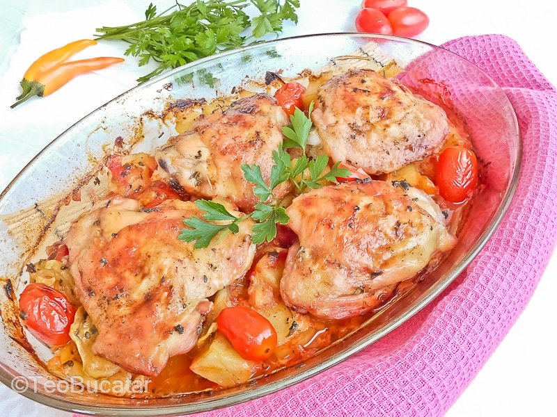 Pui cu salvie si legume