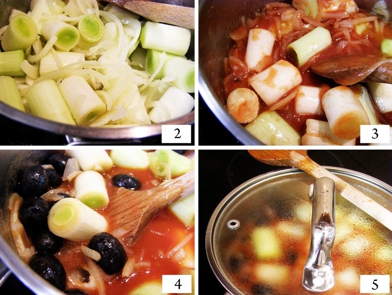 Mancare de praz cu masline