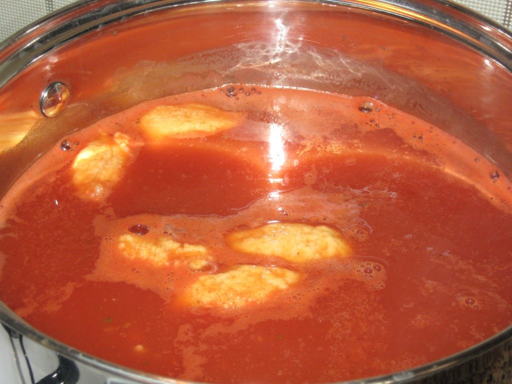 Supa de rosii cu galuste de gris