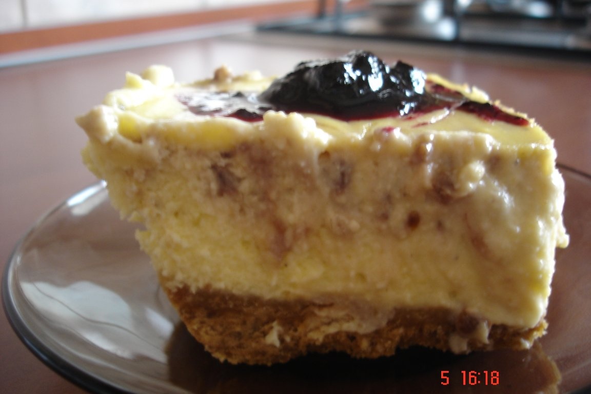 Chessecake cu dulceata de zmeura