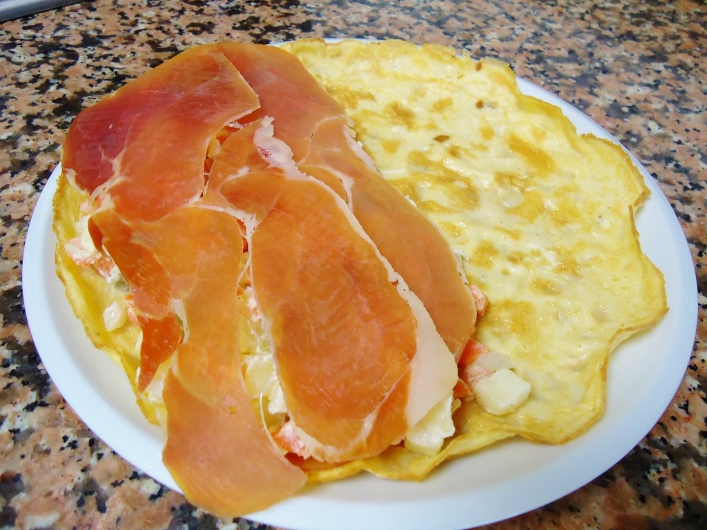 Omleta cu legume si jambon
