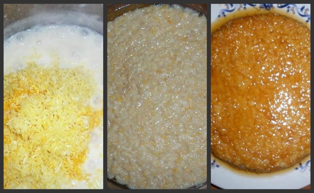 Budinca de orez cu zahar ars