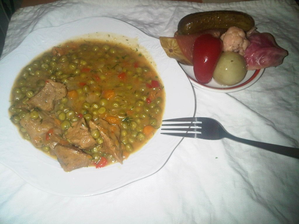 Mancare de mazare cu vita