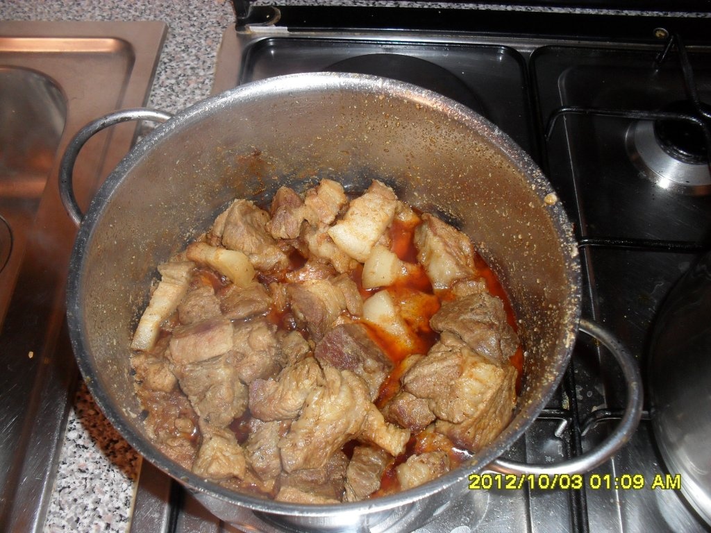 Friptura de porc sau "Pomana porcului",cu mamaliguta