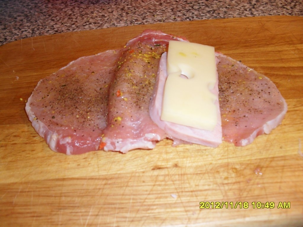 Portofele din muschi de porc cu sunca si cascaval