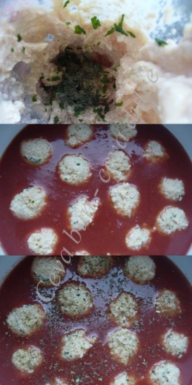 Gnocchi cu perisoare din branza cu sunca