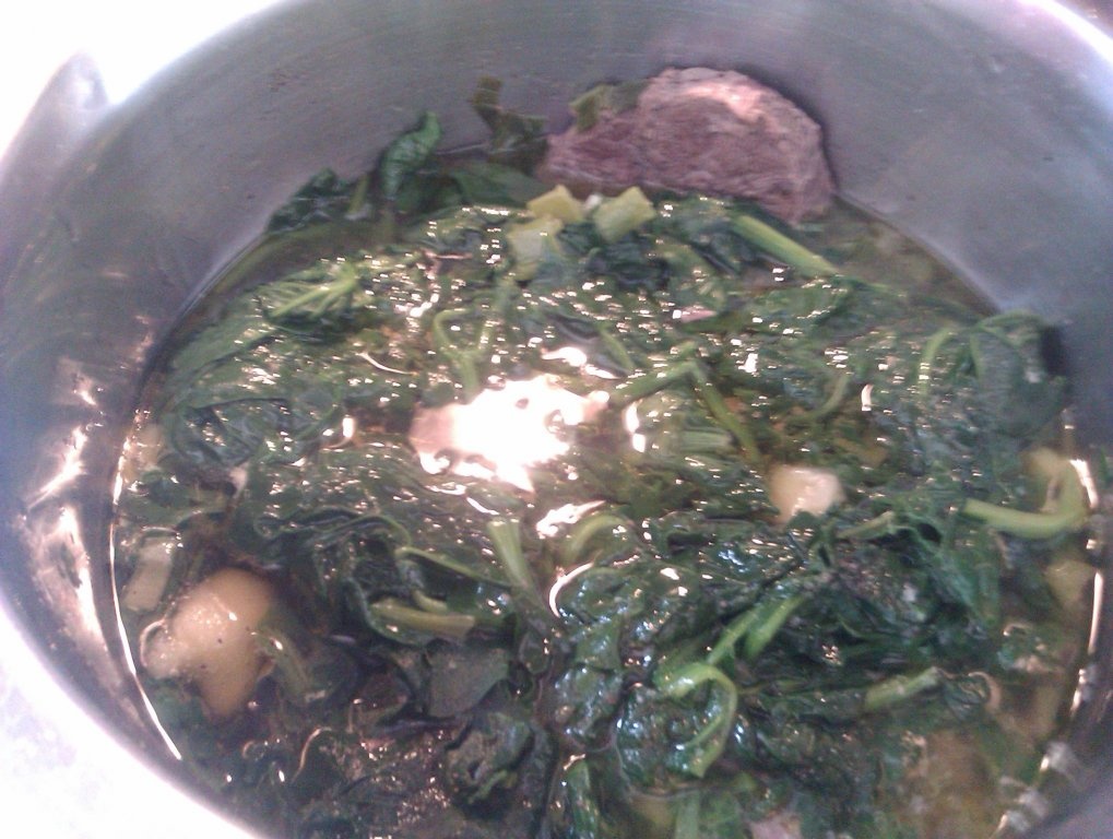 Fricase (spanac su carne de vitel)