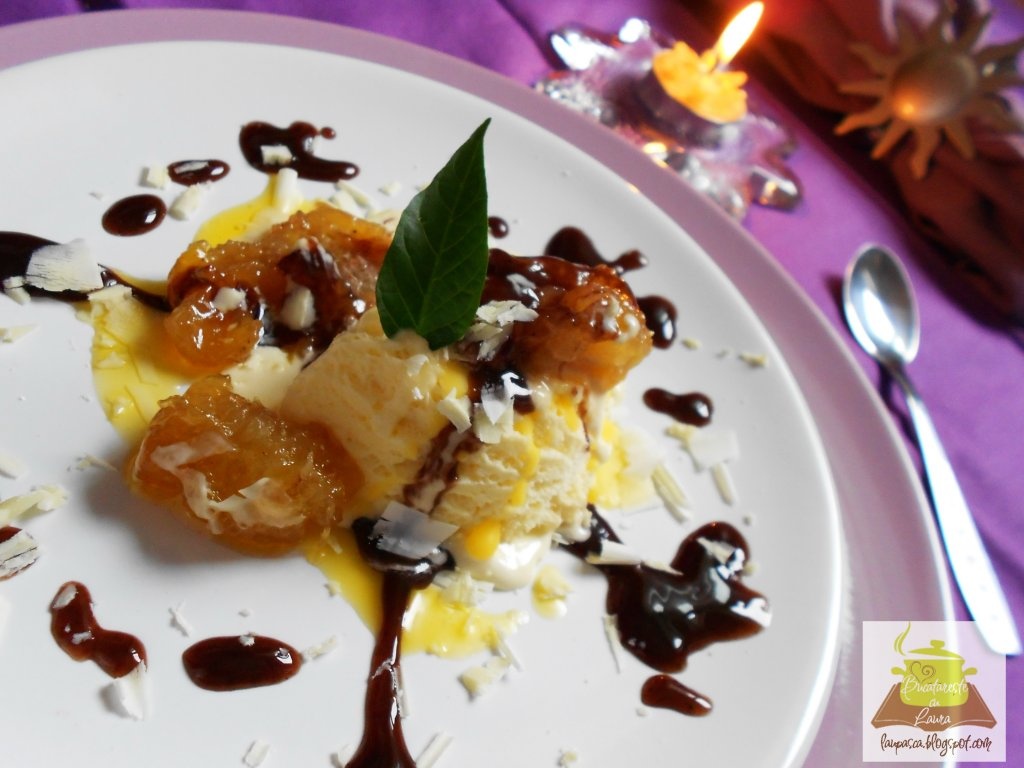 Banane caramelizate cu inghetata