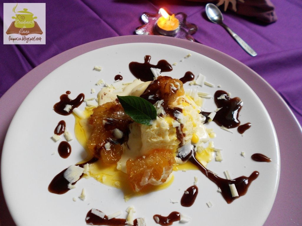Banane caramelizate cu inghetata