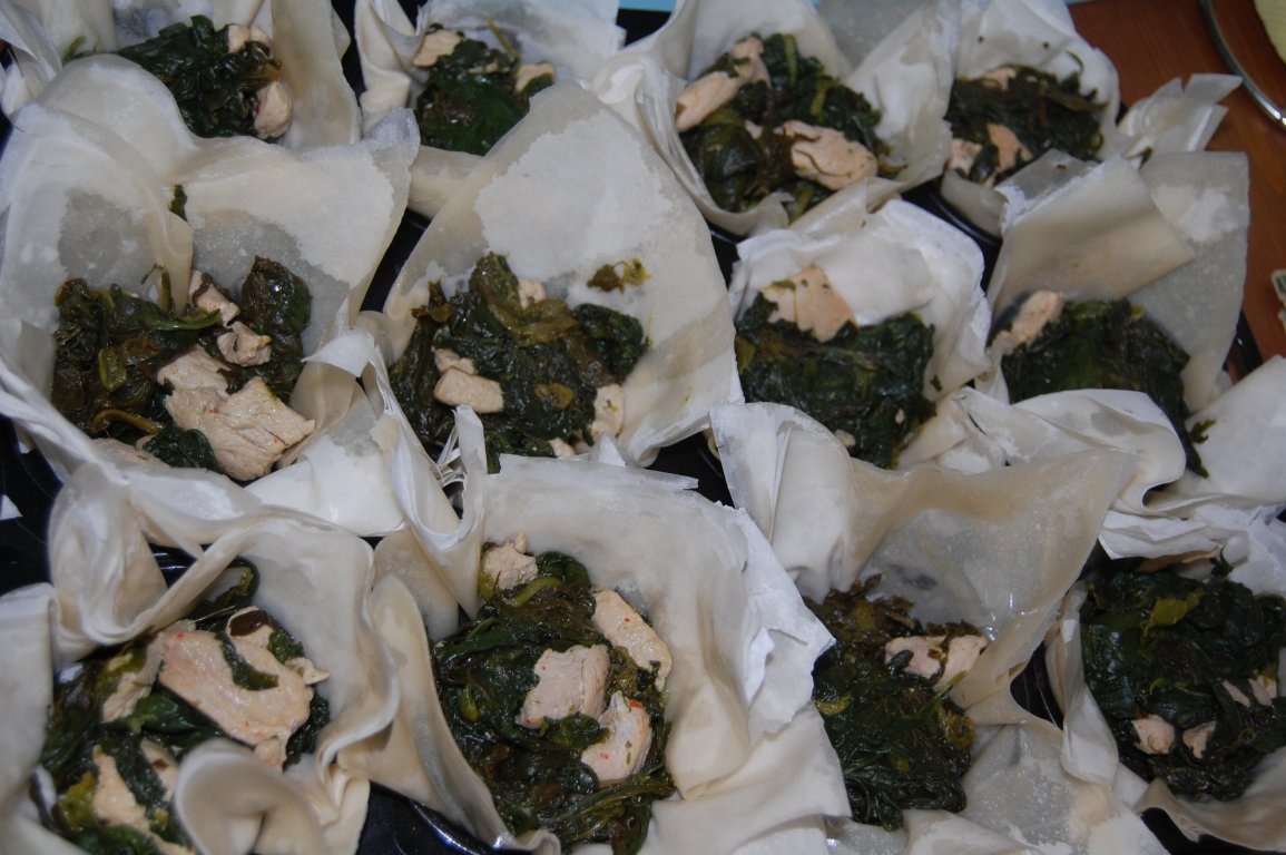 Cosulete cu spanac si curcan