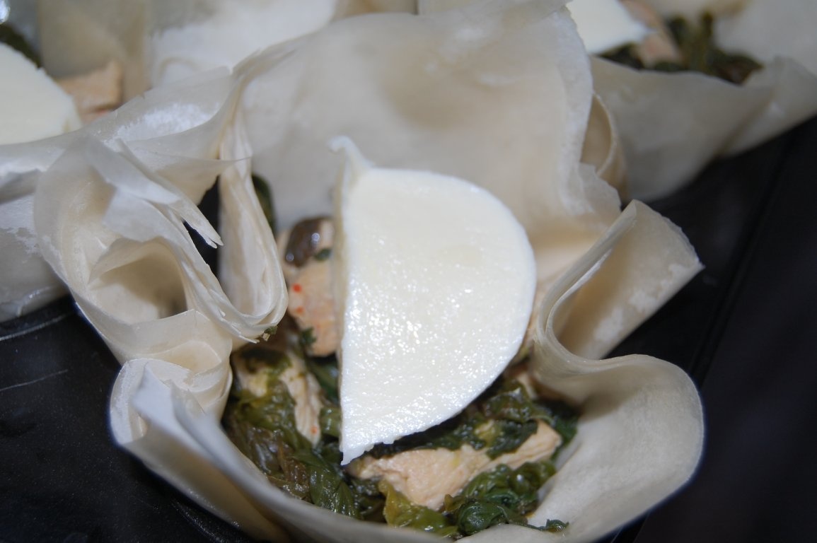 Cosulete cu spanac si curcan