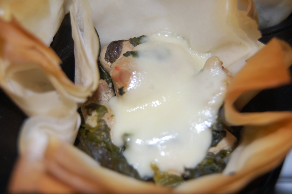 Cosulete cu spanac si curcan