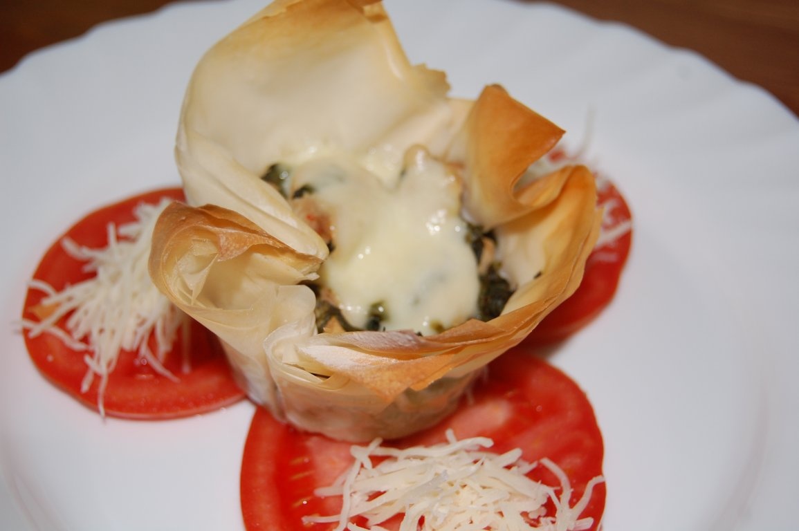 Cosulete cu spanac si curcan