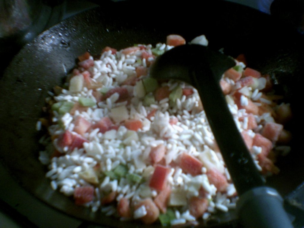 Fructe de mare cu orez si legume