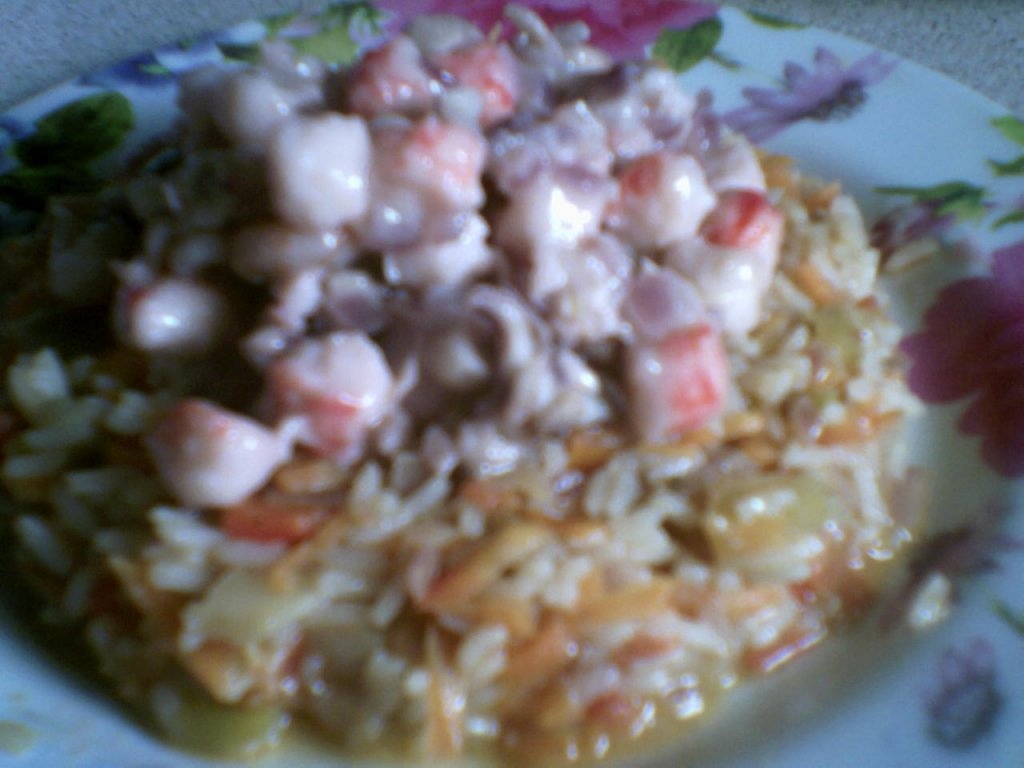 Fructe de mare cu orez si legume
