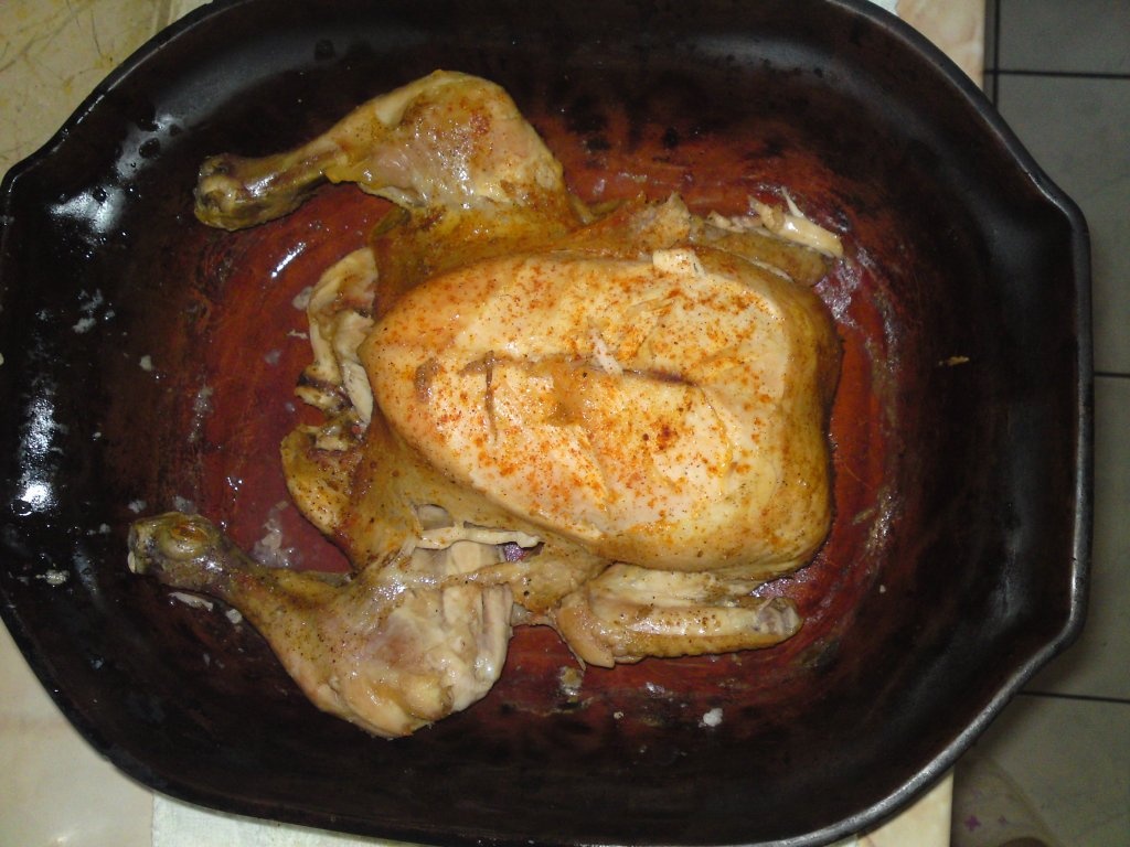 Friptura de pui la coptor in vas de lut