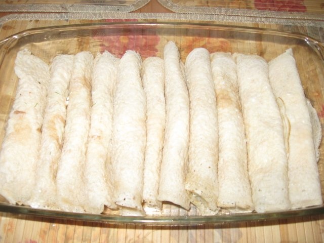 Budinca de clatite cu branza la cuptor