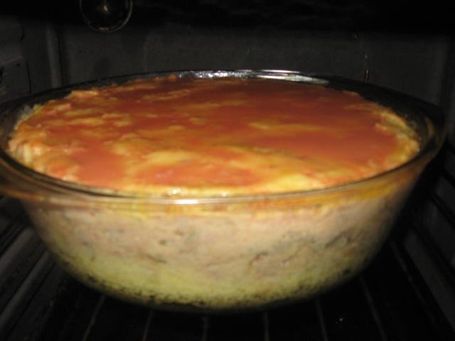 Musaca cu carne si piure de cartofi