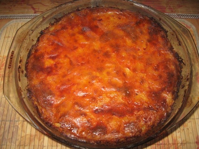 Musaca cu carne si piure de cartofi