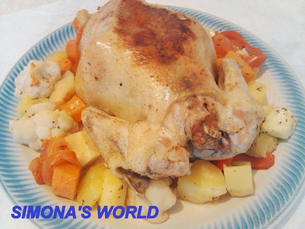 Pui la cuptor cu legume