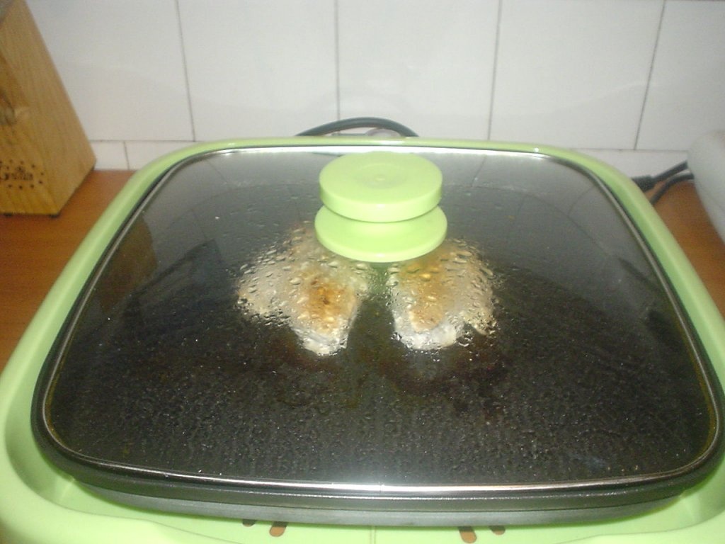 Piept de pui la hot-pan cu piure de cartofi si salata de varza