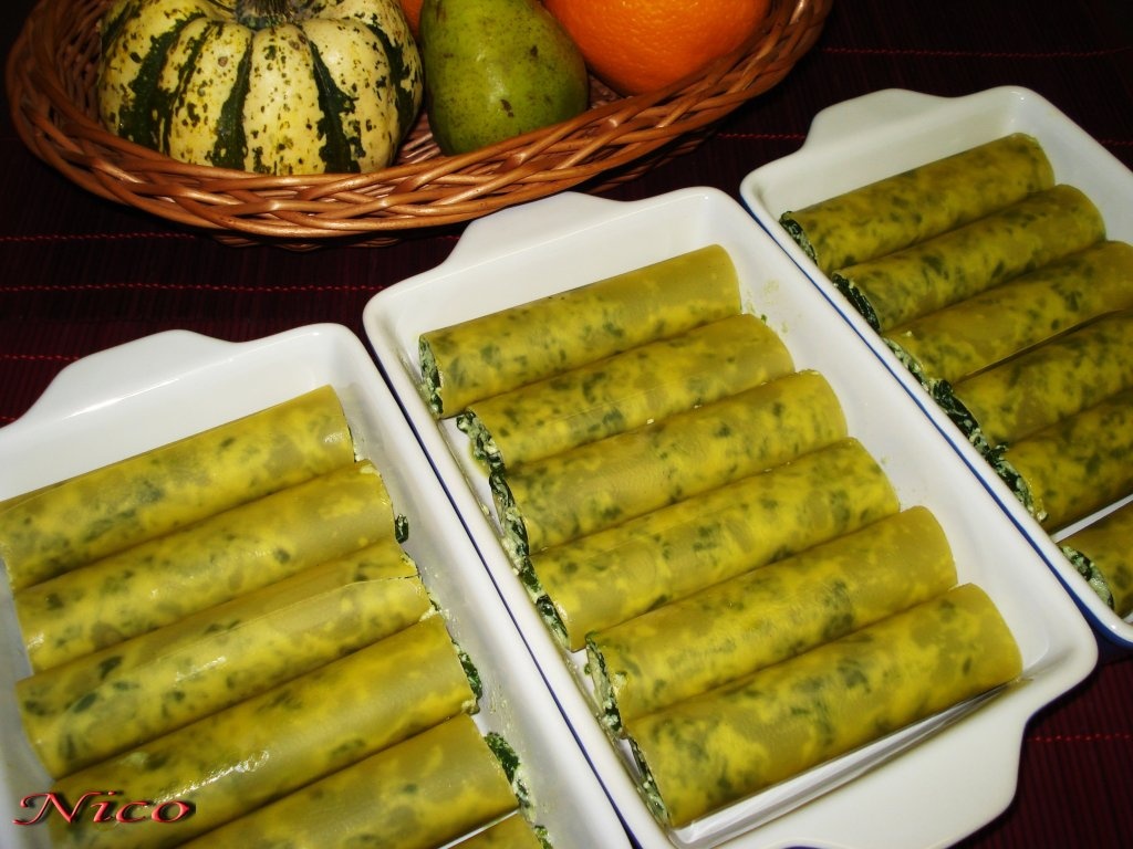 Canneloni cu ricota si spanac